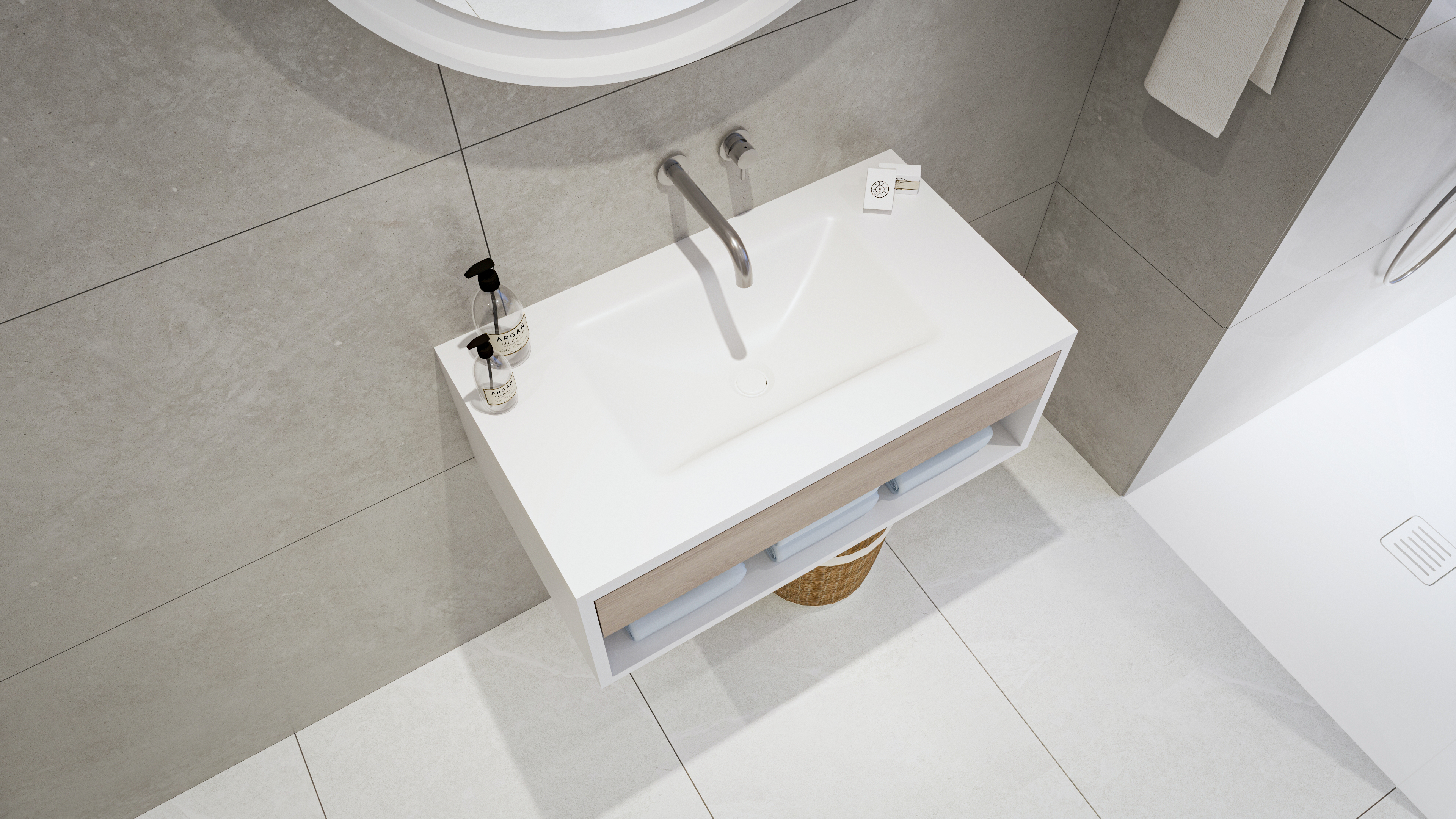 Encimera y lavabo Corian con Lavabo Termoformado - Imagen 1