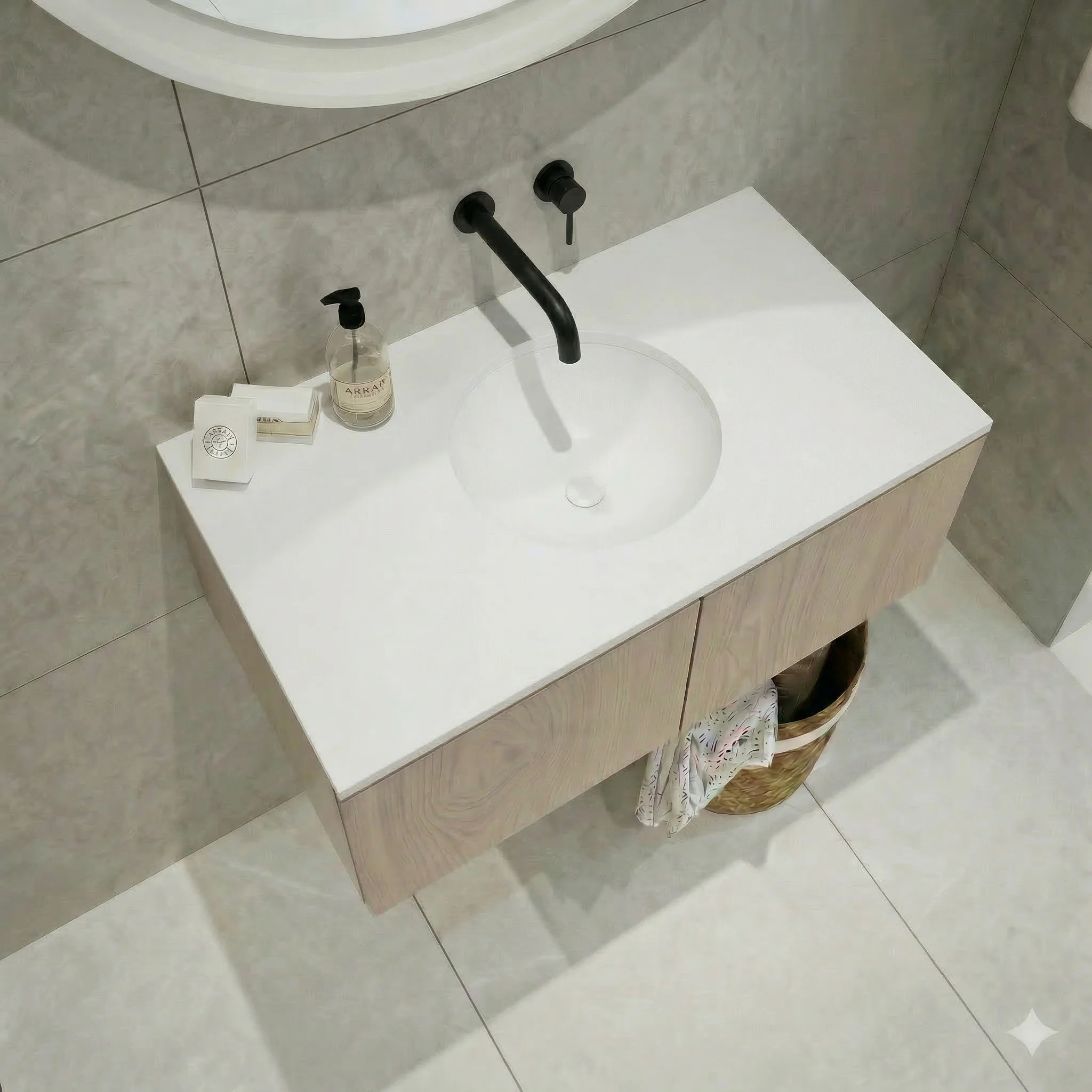 Encimera con lavabo Round integrado